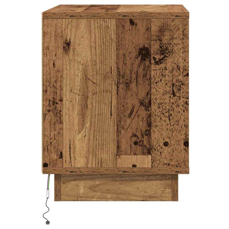 Szafka Nocna Ze LED Lights Stare drewno 44 x 34,5 x 45 cm