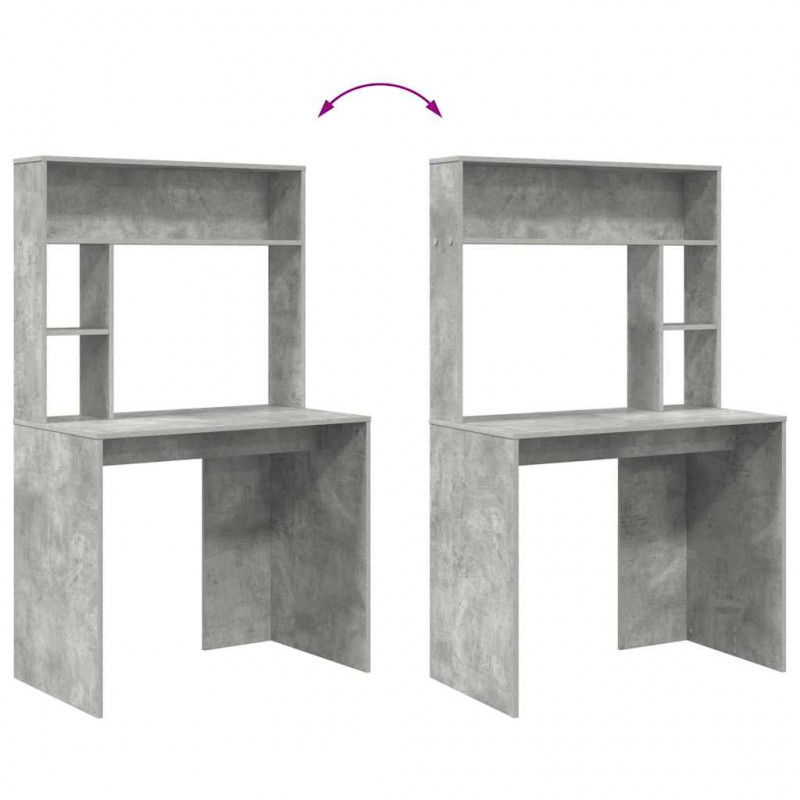 Biurko Betonowy szary 91 x 50 x 149 cm Materiał drewnopochodny
