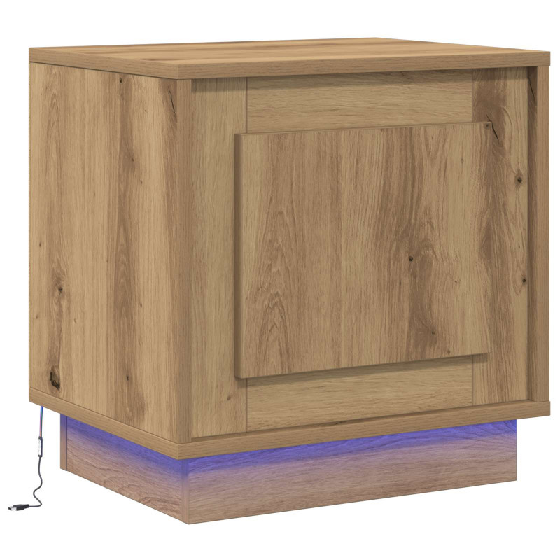 Szafka Nocna Ze LED Lights Dąb rzemieślniczy 44 x 34,5 x 45 cm