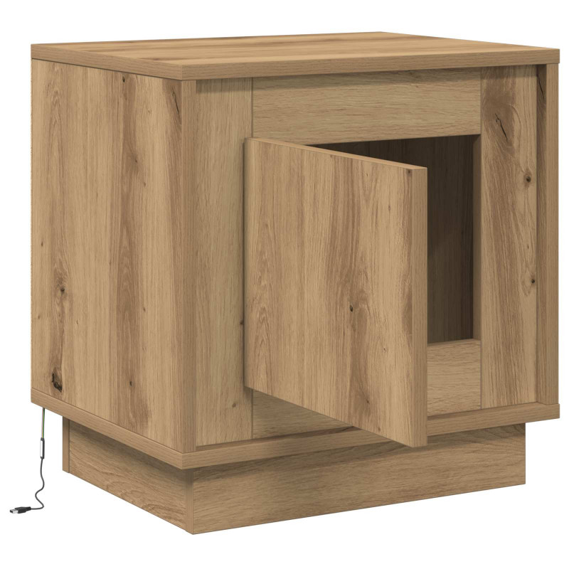 Szafka Nocna Ze LED Lights Dąb rzemieślniczy 44 x 34,5 x 45 cm