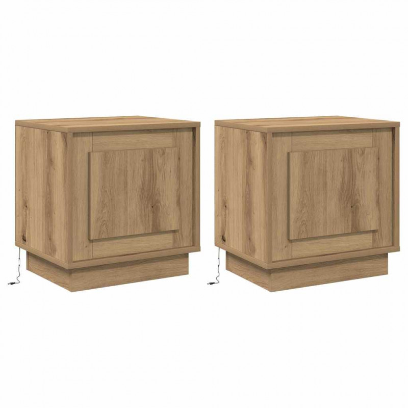 Szafka Nocna 2 pcs Dąb rzemieślniczy 44 x 34,5 x 45 cm