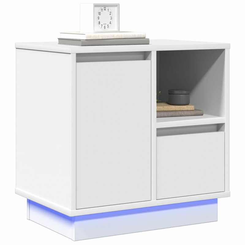 Szafka Nocna Biały 50 x 34,5 x 50 cm Materiał drewnopochodny