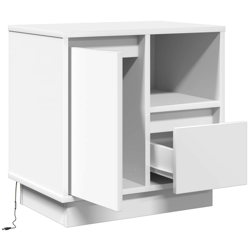 Szafka Nocna Biały 50 x 34,5 x 50 cm Materiał drewnopochodny