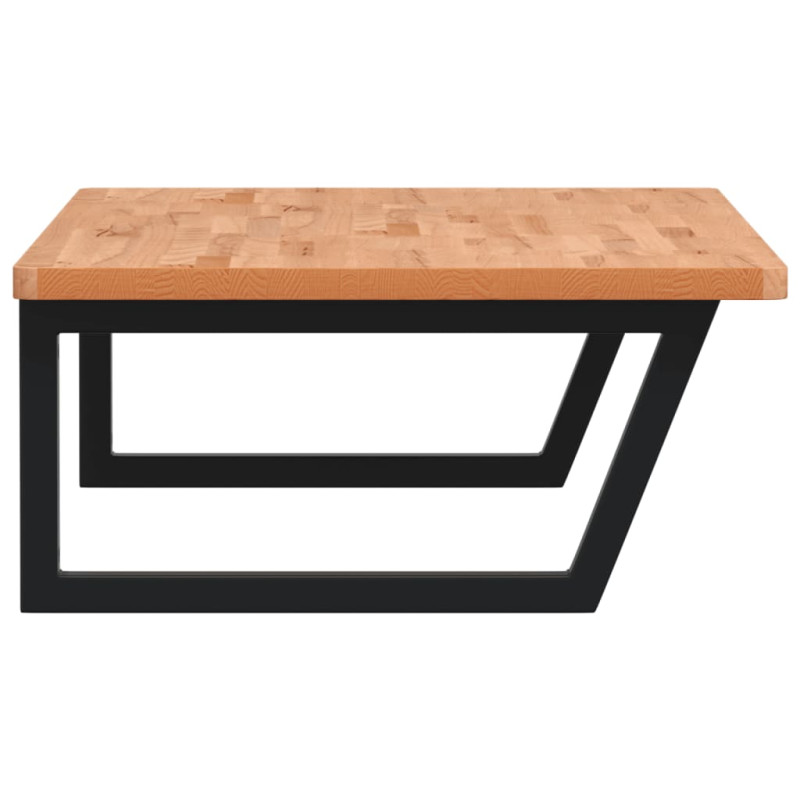 Półka ścienna pod umywalkę, stal i lite drewno bukowe