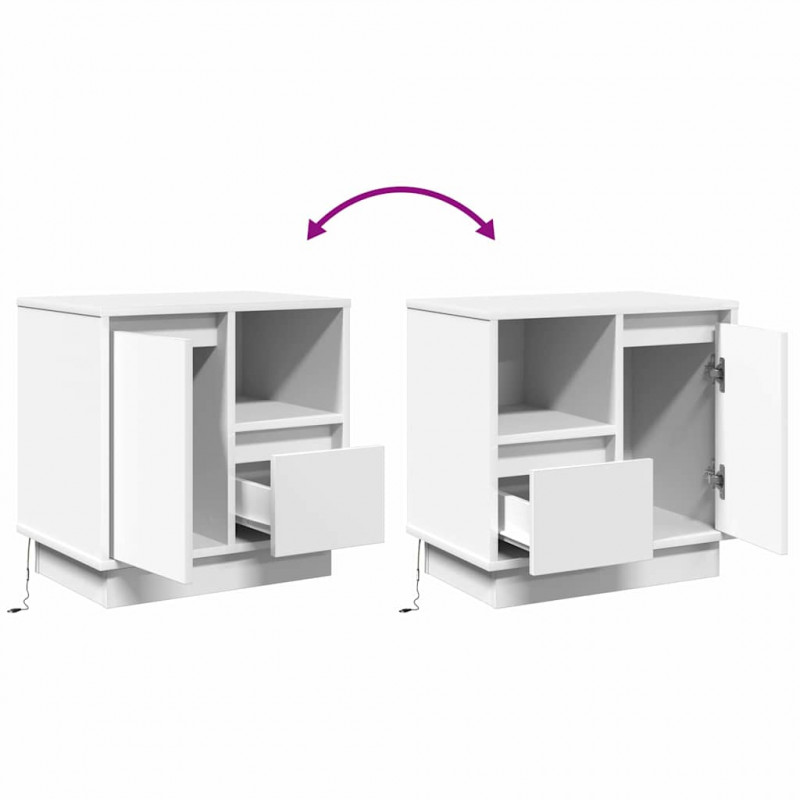 Szafka Nocna z szufladą 2 pcs Biały 50 x 34,5 x 50 cm