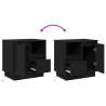 Szafka Nocna z szufladą 2 pcs Czarny Dąb 50 x 34,5 x 50 cm