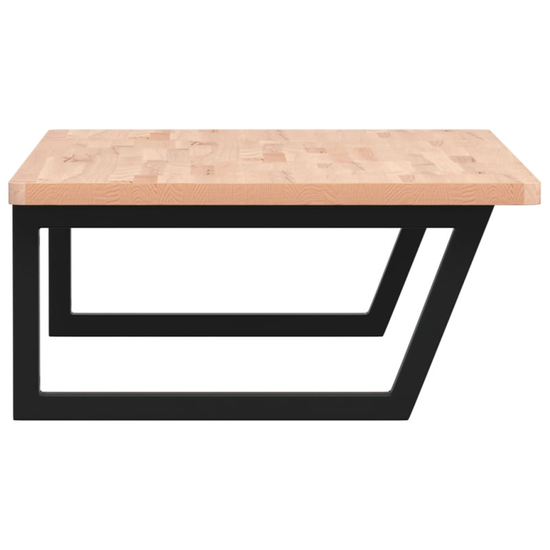 Półka ścienna pod umywalkę, stal i lite drewno bukowe