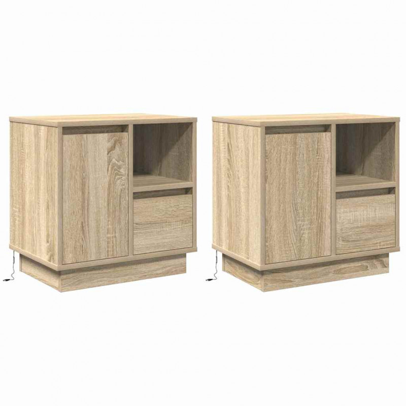 Szafka Nocna z szufladą 2 pcs Dąb Sonoma 50 x 34,5 x 50 cm