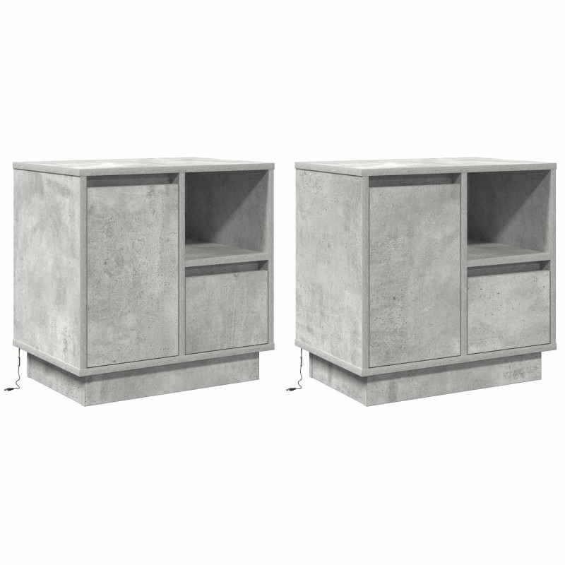 Szafka Nocna z szufladą 2 pcs Betonowy szary 50 x 34,5 x 50 cm