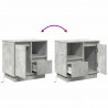 Szafka Nocna z szufladą 2 pcs Betonowy szary 50 x 34,5 x 50 cm