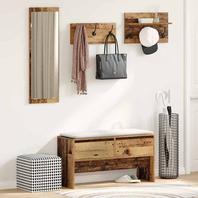 Zestaw mebli do przedpokoju z szufladą 4 pcs Stare drewno