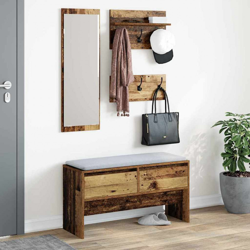 Zestaw mebli do przedpokoju z szufladą 4 pcs Stare drewno