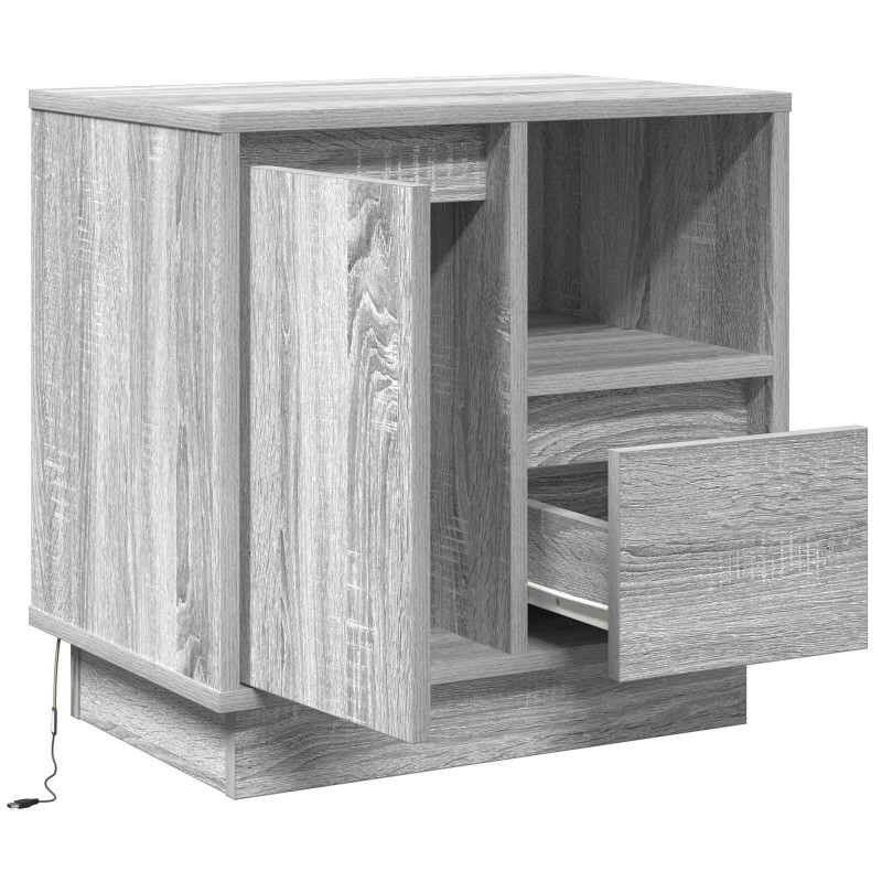 Szafka Nocna Szary 50 x 34,5 x 50 cm Materiał drewnopochodny