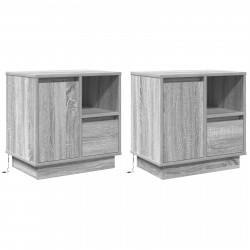 Szafka Nocna z szufladą 2 pcs Szary 50 x 34,5 x 50 cm