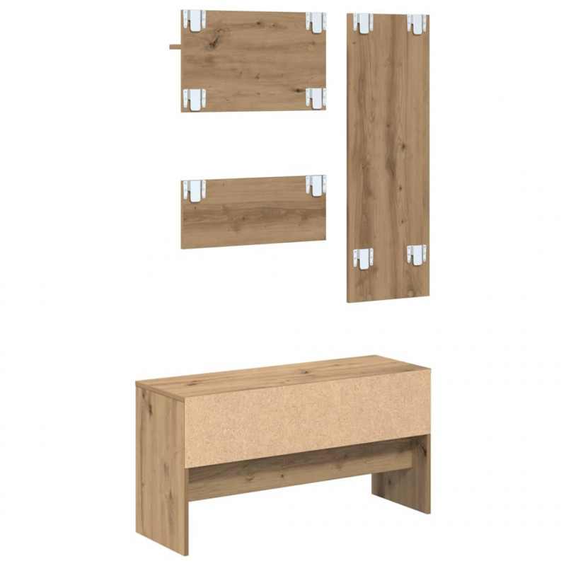Zestaw mebli do przedpokoju z szufladą 4 pcs Dąb rzemieślniczy