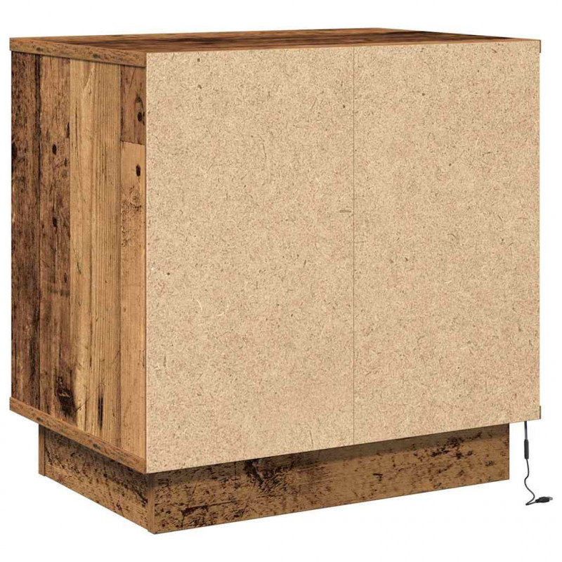 Szafka Nocna z szufladą z LED Stare drewno 50 x 34,5 x 50 cm