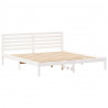 Ramka łóżka Z zagłówkiem Biały 200 x 200 cm Lite drewno sosnowe