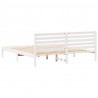 Ramka łóżka Z zagłówkiem Biały 200 x 200 cm Lite drewno sosnowe