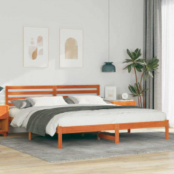 Ramka łóżka Woskowy Brąz 200 x 200 cm Lite drewno sosnowe