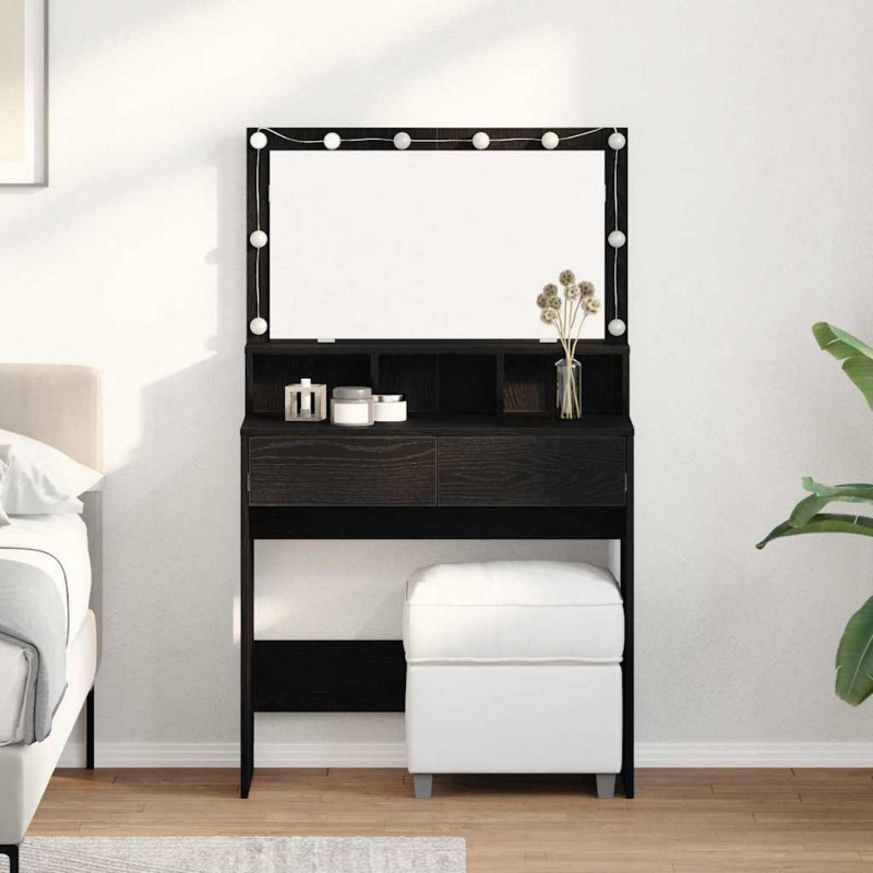 Toaletka Czarny Dąb 80 x 41 x 134,5 cm Materiał drewnopochodny