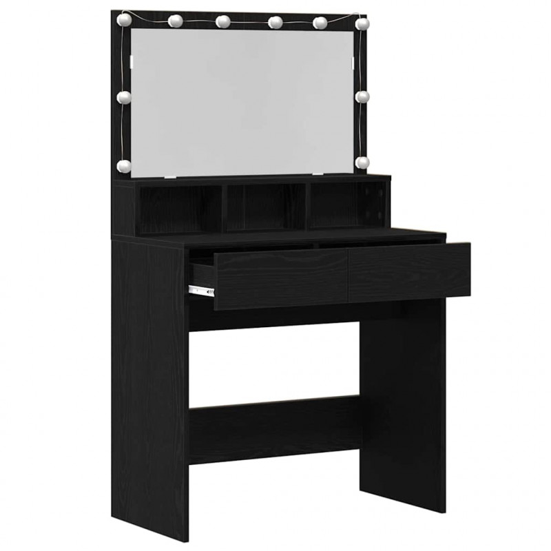 Toaletka Czarny Dąb 80 x 41 x 134,5 cm Materiał drewnopochodny
