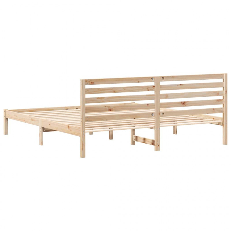 Ramka łóżka Brązowy 180 x 200 cm Lite drewno sosnowe