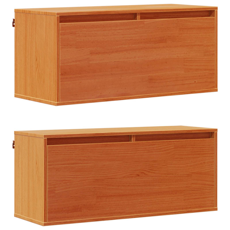 Szafka ścienna z półką 2 pcs Woskowy Brąz 80 x 30 x 35 cm