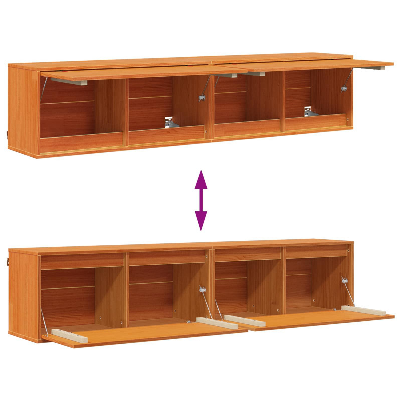 Szafka ścienna z półką 2 pcs Woskowy Brąz 80 x 30 x 35 cm