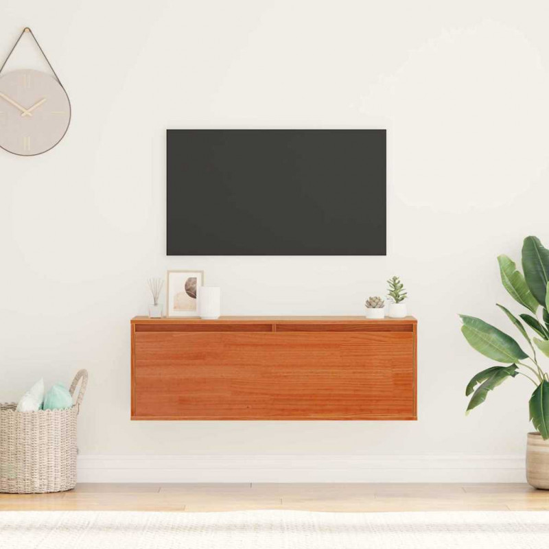 Szafka ścienna z półką z drzwiami Woskowy Brąz 100 x 30 x 35 cm