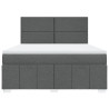 Łóżko kontynentalne z materacem, ciemnoszara tkanina 180x200 cm