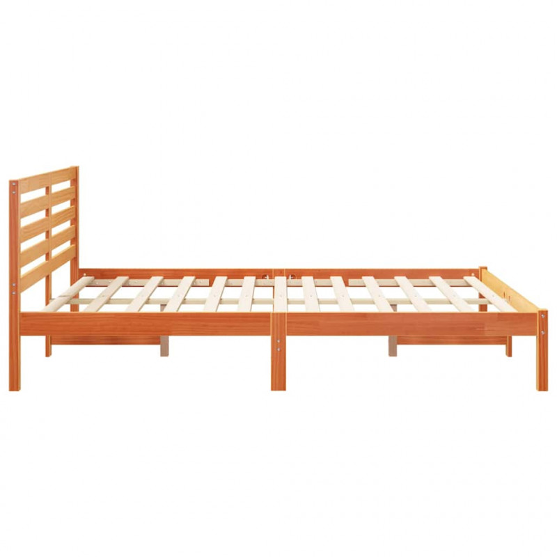 Ramka łóżka Woskowy Brąz 160 x 200 cm Lite drewno sosnowe