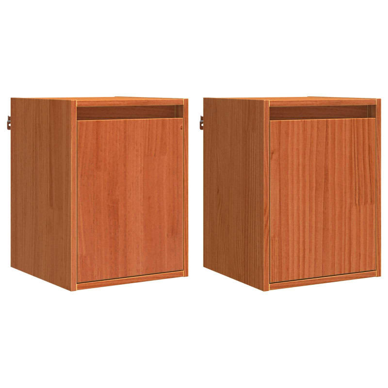 Szafka ścienna z drzwiami 2 pcs Woskowy Brąz 30 x 30 x 40 cm