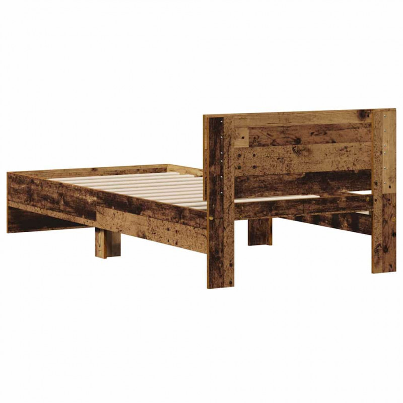 Ramka łóżka Stare drewno 75 x 190 cm Materiał drewnopochodny