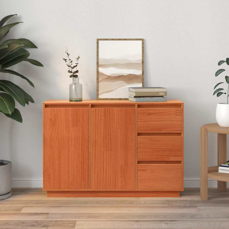 Bufet Brązowy dąb 111 x 34 x 75 cm Lite drewno sosnowe