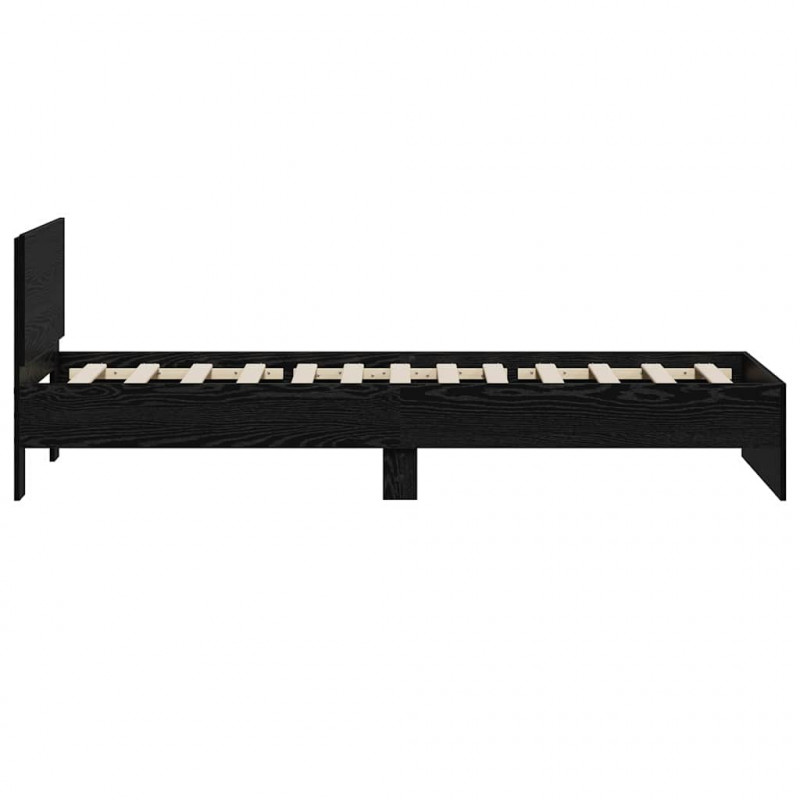 Ramka łóżka Czarny Dąb 75 x 190 cm Materiał drewnopochodny