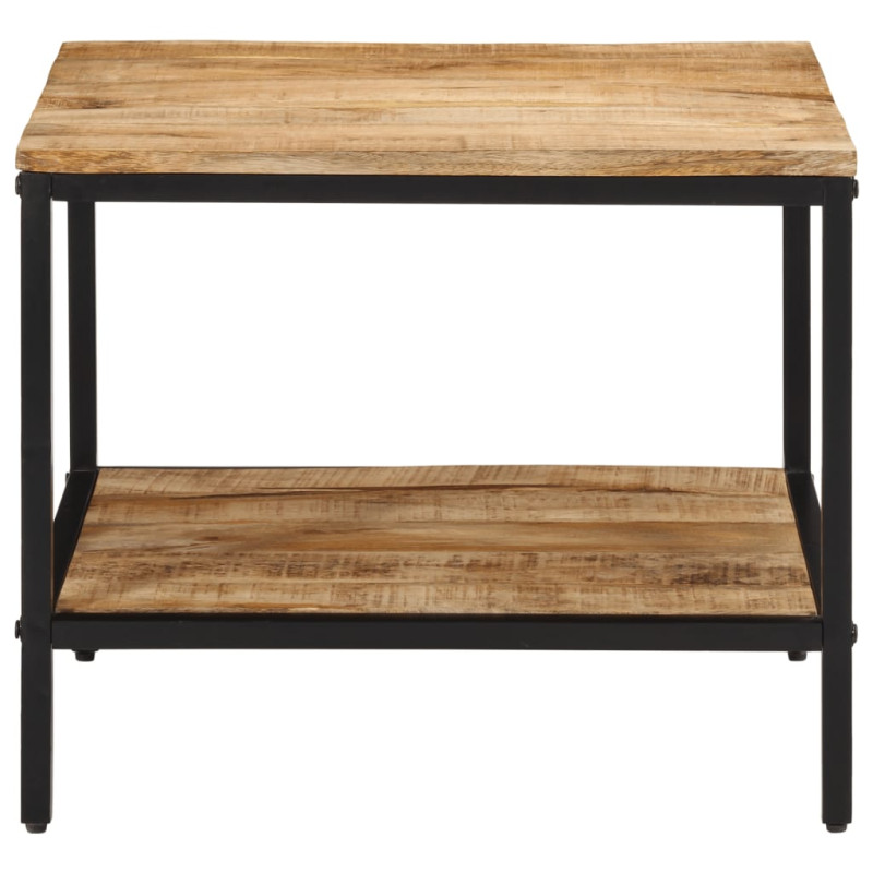 Stolik kawowy, 55x55x45 cm, surowe lite drewno mango