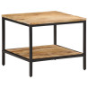 Stolik kawowy, 55x55x45 cm, surowe lite drewno mango