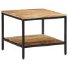 Stolik kawowy, 55x55x45 cm, surowe lite drewno mango