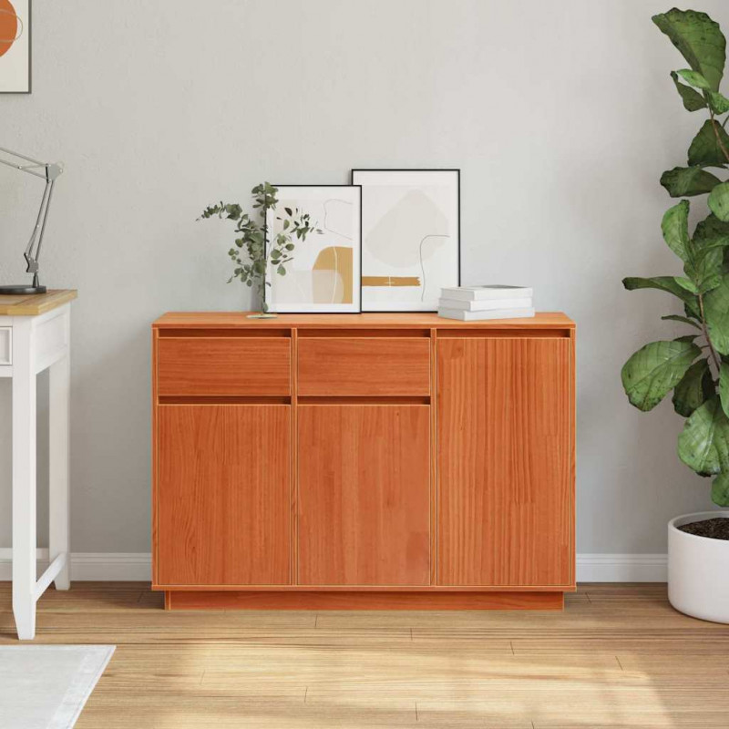 Bufet Woskowy Brąz 110 x 34 x 75 cm Lite drewno sosnowe