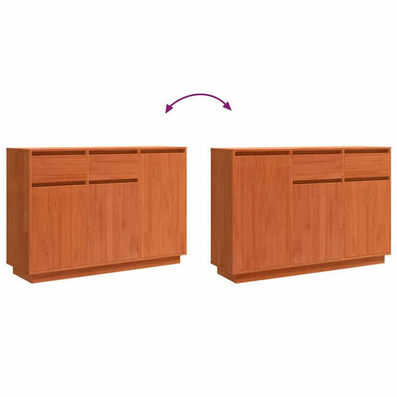 Bufet Woskowy Brąz 110 x 34 x 75 cm Lite drewno sosnowe