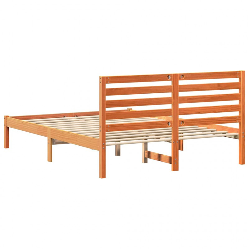 Ramka łóżka Woskowy Brąz 120 x 190 cm Lite drewno sosnowe