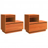 Szafka Nocna z szufladą 2 pcs Woskowy Brąz 60 x 34 x 51 cm