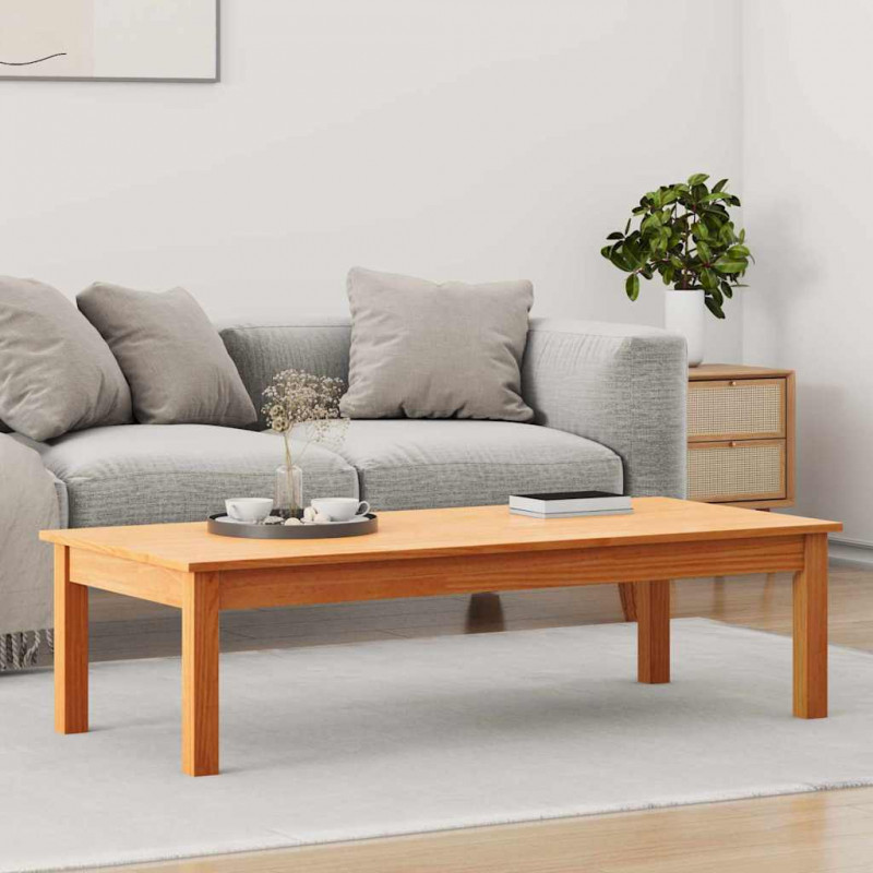 Stolik kawowy Max Brązowy 110 x 50 x 30 cm Lite drewno sosnowe