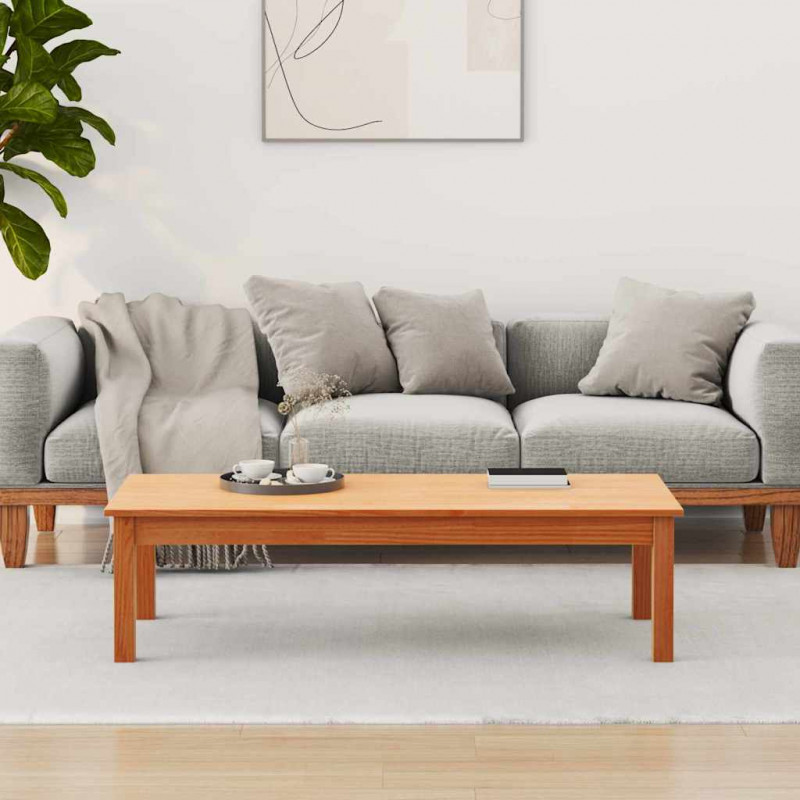 Stolik kawowy Max Brązowy 110 x 50 x 30 cm Lite drewno sosnowe