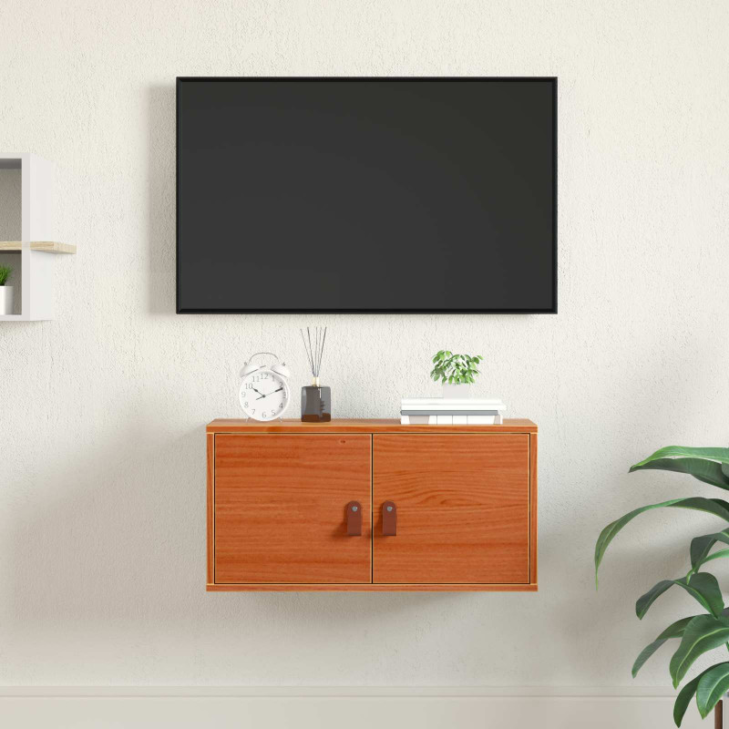 Szafka ścienna Woskowy Brąz 60 x 30 x 30 cm Lite drewno sosnowe
