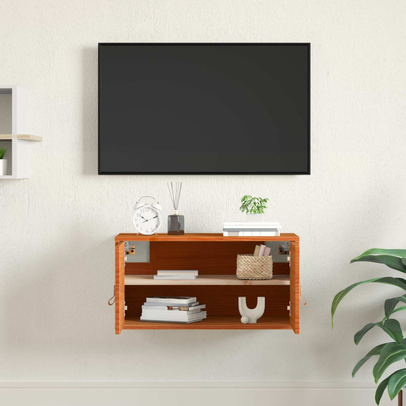Szafka ścienna Woskowy Brąz 60 x 30 x 30 cm Lite drewno sosnowe