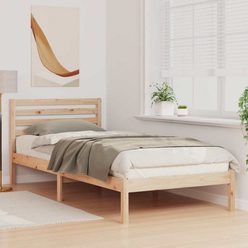Ramka łóżka Brązowy 100 x 210 cm Lite drewno sosnowe