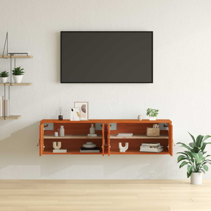 Szafka ścienna z półką 2 pcs Woskowy Brąz 60 x 30 x 30 cm