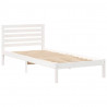 Ramka łóżka Z zagłówkiem Biały 100 x 210 cm Lite drewno sosnowe