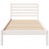 Ramka łóżka Z zagłówkiem Biały 100 x 210 cm Lite drewno sosnowe